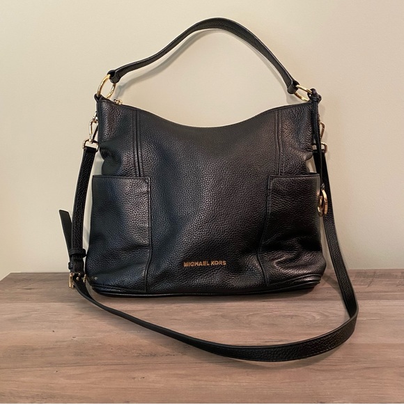 Michael Kors Black Pebbled Leather Large Crossbody Convertible Shoulder Bag - Picture 4 of 15